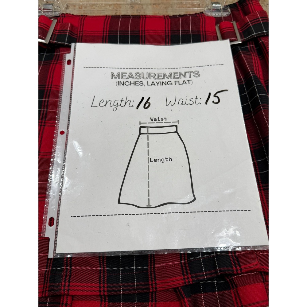 Justice Red Black Paid Women's Sz 18‎ Pleated Skorts Preppy Schoolgirl Punk Y2K - Picture 6 of 7